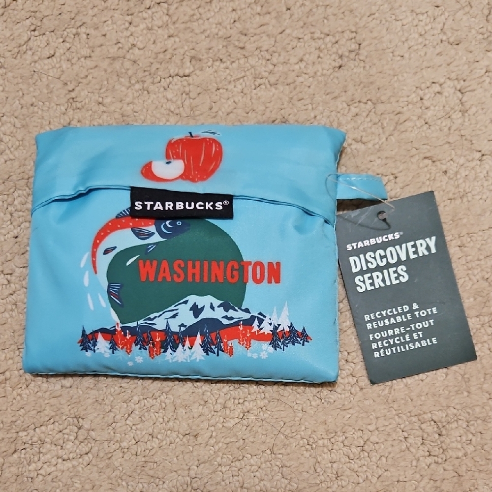 NWT ☕️ Starbucks 2024 WASHINGTON Discovery Blue Reusable Tote